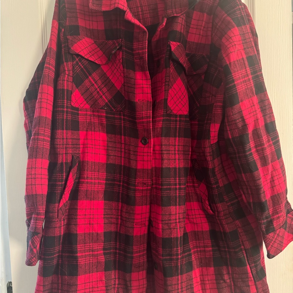 Torrid Red and Black Plaid Jacket